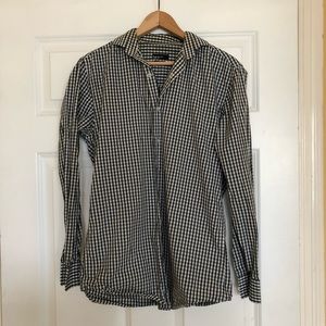 Bar III Slim Fit Stretch Check Casual Button Dress Shirt Medium Neck 15 32-33